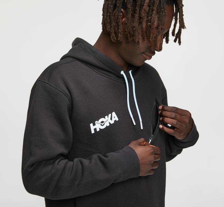 Hoka Mens Hoodie NZ - Hoka Performance Black (CRF567013)